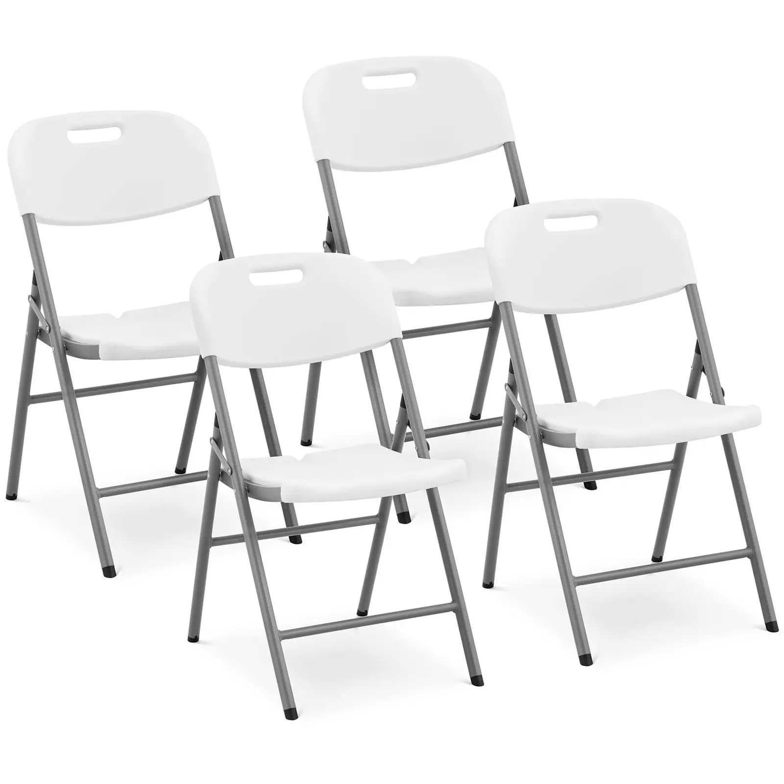 Scaune pliabile - set de 4 - Royal Catering - {{capacitate_încărcare_max_72_temp}}} kg - suprafața scaunului: {{dimensiunea scaunului_cm_1624}} cm - alb