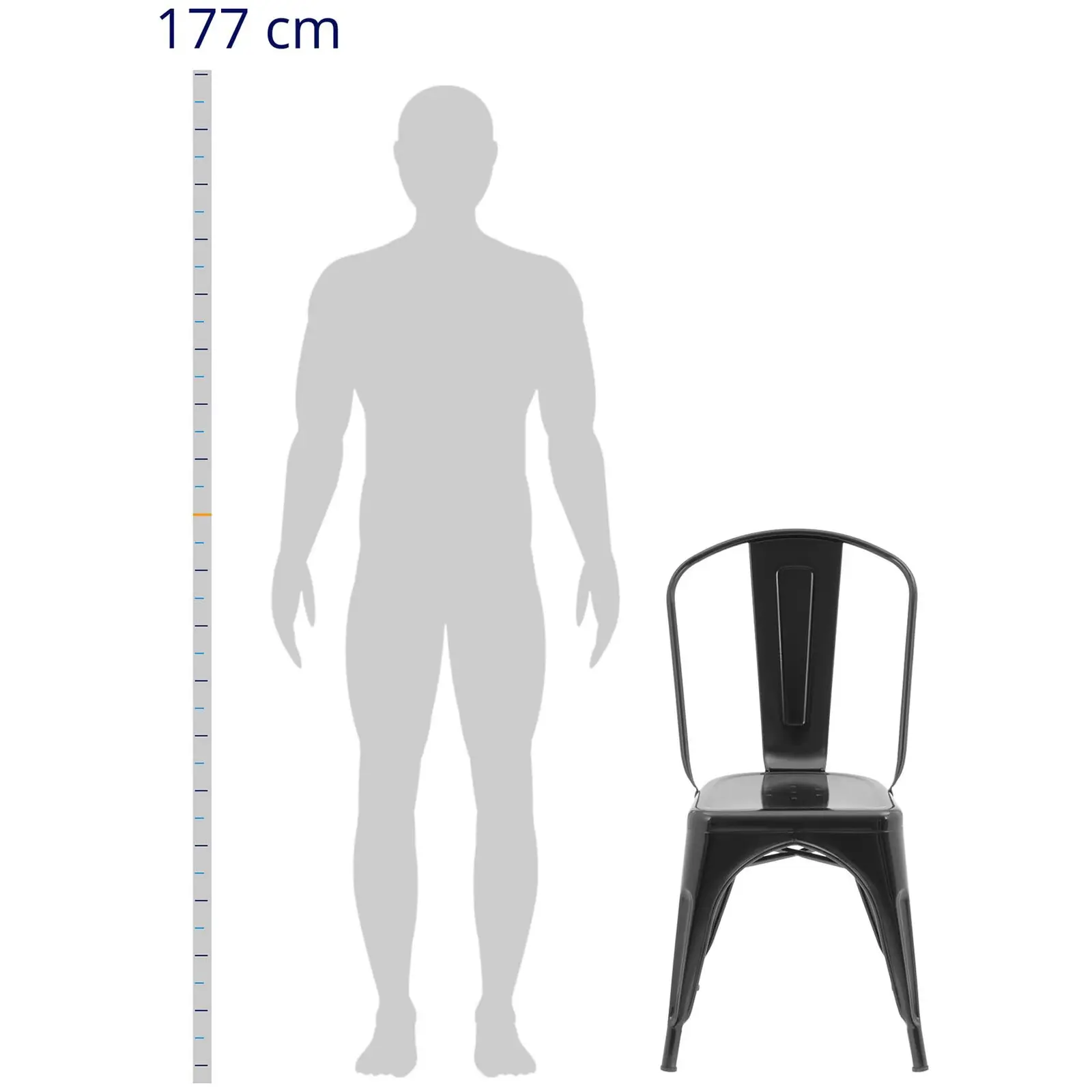 Scaun metalic - set de 2 - până la 150 kg - scaun 35 x 34 cm - maro - Royal Catering