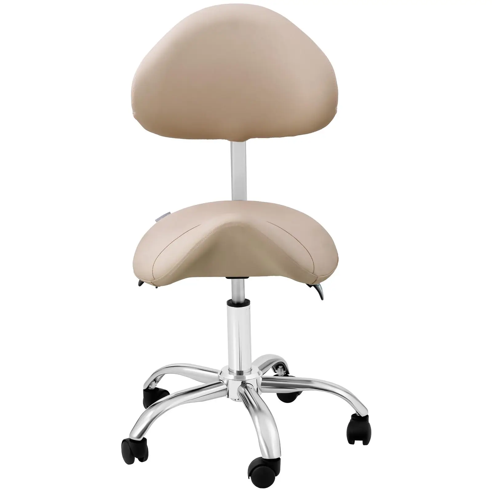 Scaun cu șa - spătar și înălțime scaun reglabile pe înălțime - 55 - 69 cm - 150 kg - Cream, Silver