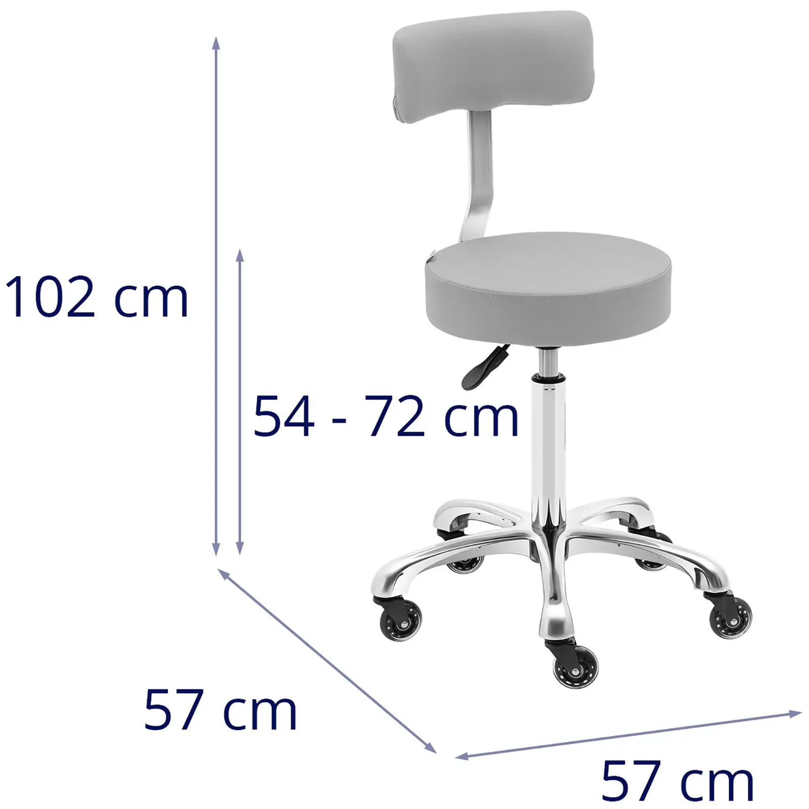 Scaun scaun cu spătar - 540 - 720 mm - Light grey