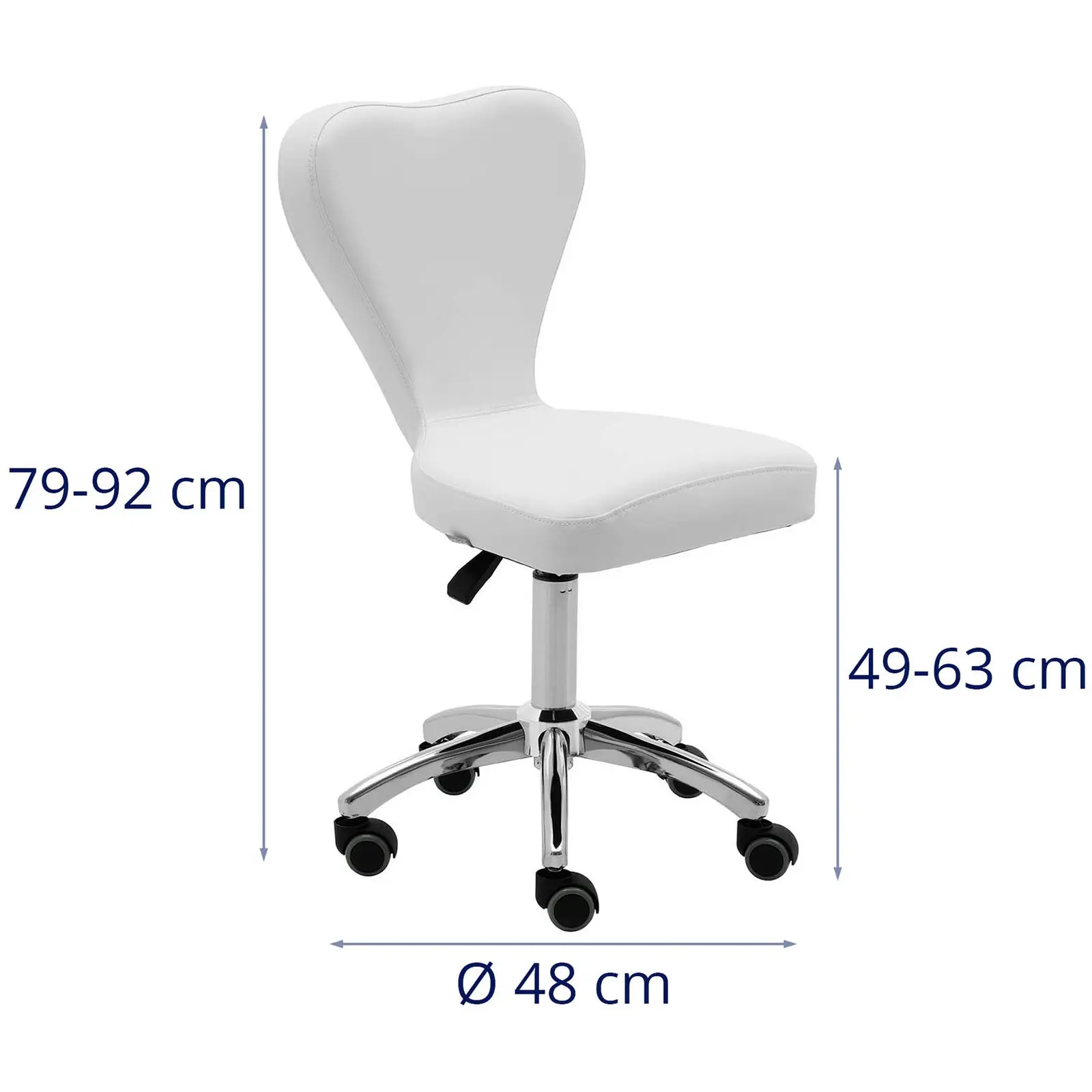 Scaun scaun cu spătar - 49 - 63 cm - 150 kg - alb