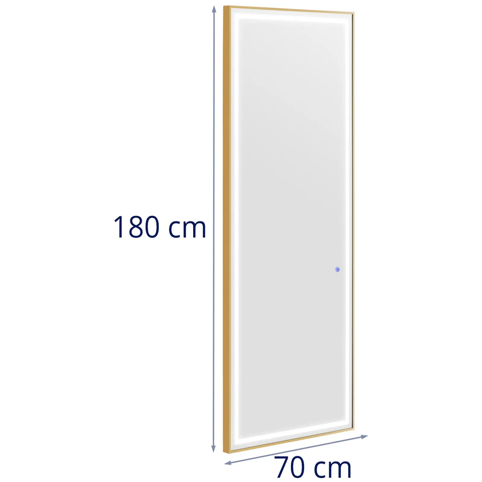 Oglindă de coafură - iluminare LED - extra slim - ovală - 70 x 4 x 180 cm