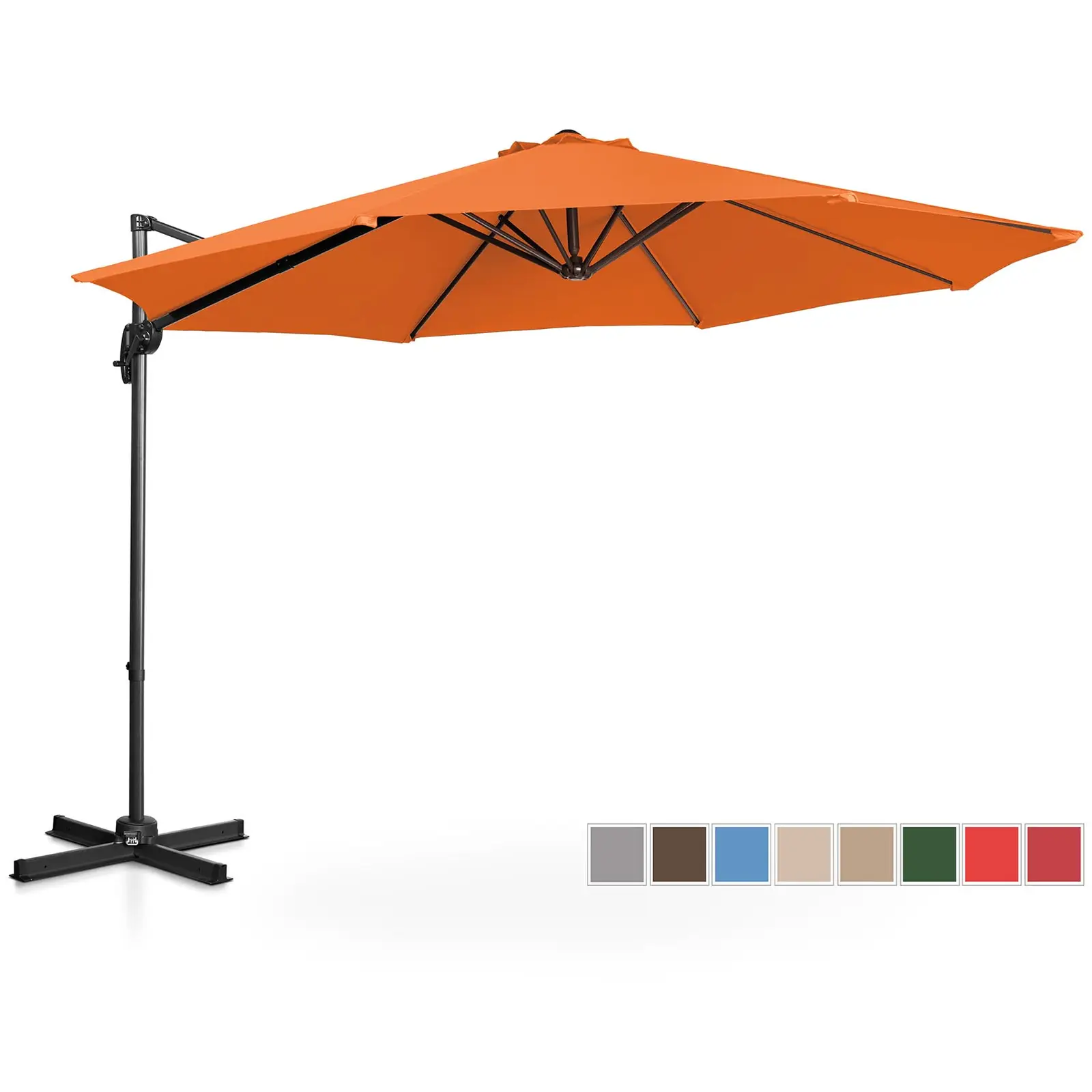 Umbrelă de grădină - portocalie - rotundă - Ø 300 cm - înclinabilă și rotativă