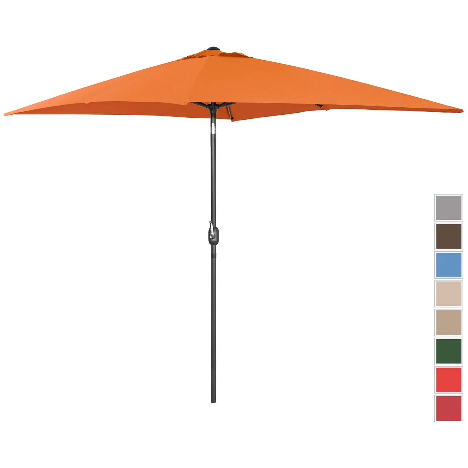 Umbrelă mare de exterior - portocalie - dreptunghiulară - 200 x 300 cm - înclinabilă