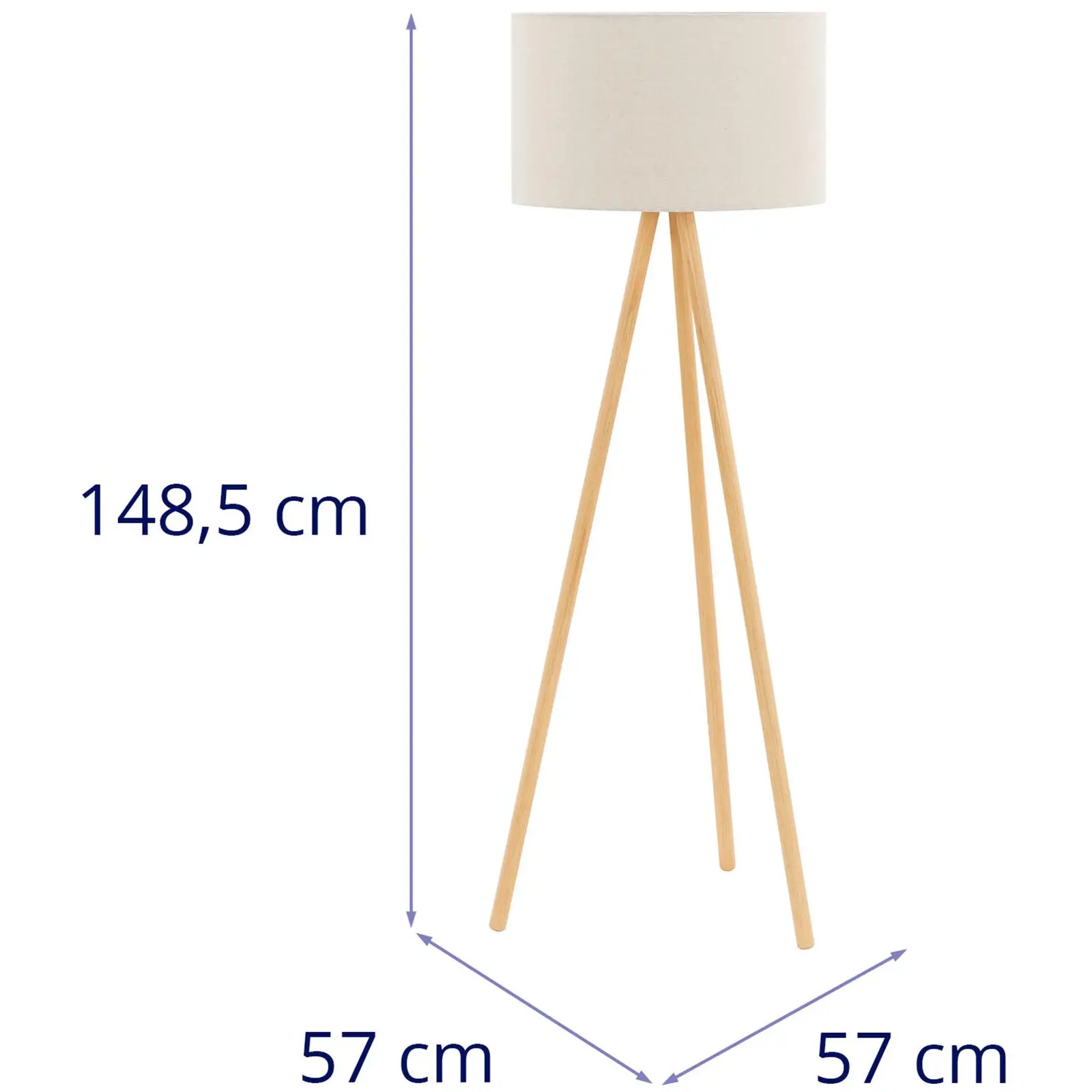 Lampă de podea - abajur din material textil - 40 W - înălțime 148 cm