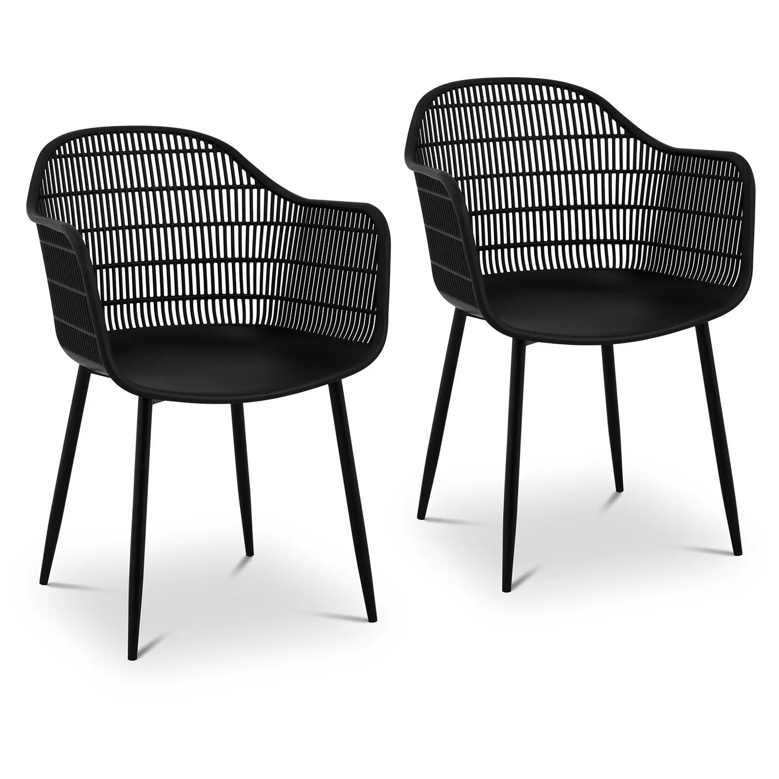 Scaun - set de 2 - până la 150 kg - scaun 45 x 44 cm - negru